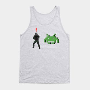 Metal Gear Solid Enemy Soldier Alert Space Invaders Tank Top